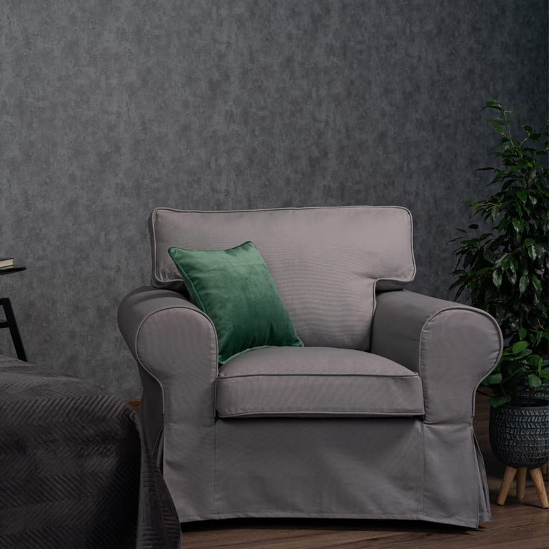 MASTERS OF COVERS Ektorp Armchair 5 Color Cotton Cover for The IKEA Ektorp Chair Slipcover Replacement(Cotton-Grey)(Armchair Cover Only!) - Image 5